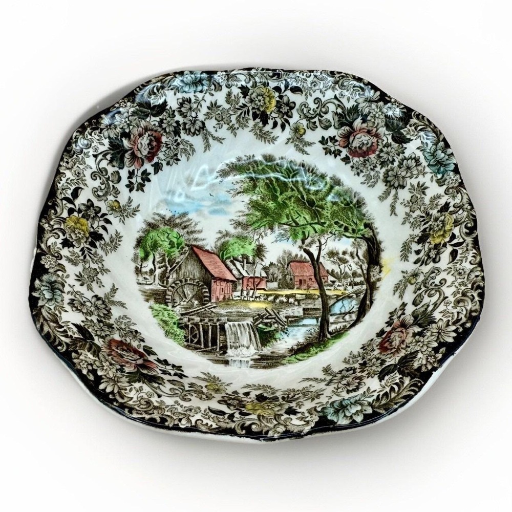 Johnson Brother's Mill Stream Soup, Salad or Fruit Bowl EUC ~ Made in England 7"